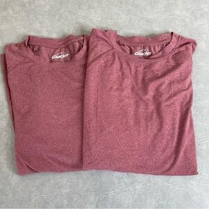 Glacier Men's Heathered Burgundy Performance Tees (Set of 2)
